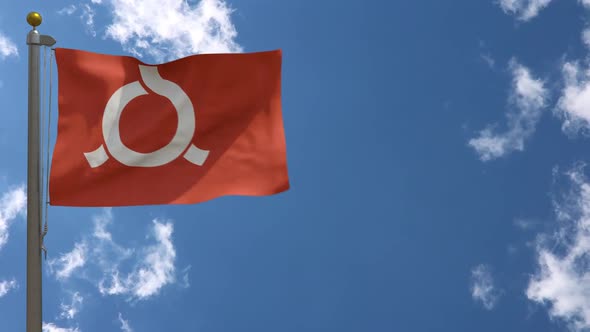 Fukushima Prefecture Flag Japan On Flagpole alt