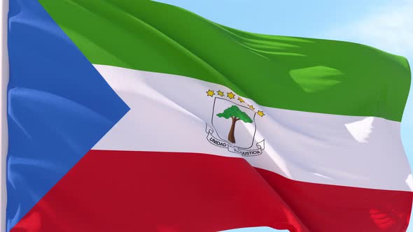 Equatorial Guinea Flag Looping Background