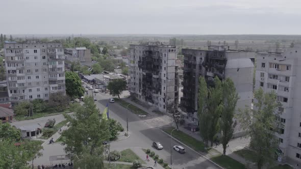 War in Ukraine  Destroyed Building in Borodyanka Bucha District alt