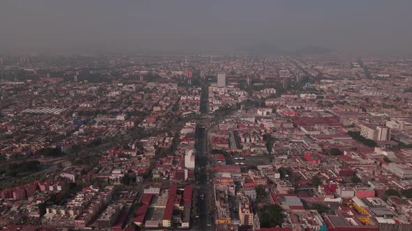 flight over Tlatelolco, one of the original aztec neiborhoods in mexico city alt