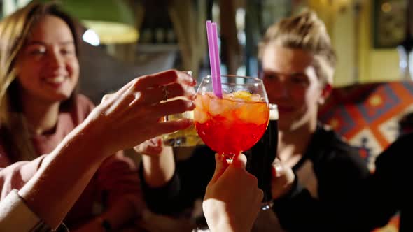 Group of Happy Multiethnic Friends Having Fun Together Drinking Bottled Beer in a Bar or at Home alt