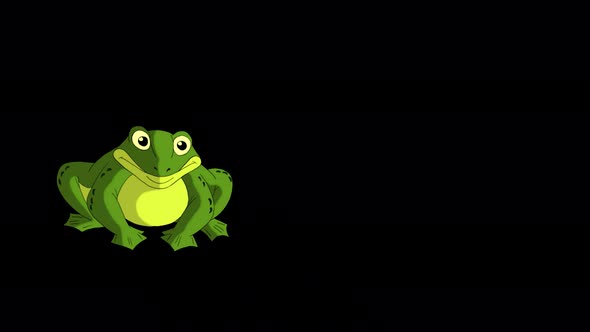 Little green frog croak and jumping alpha mate 4K