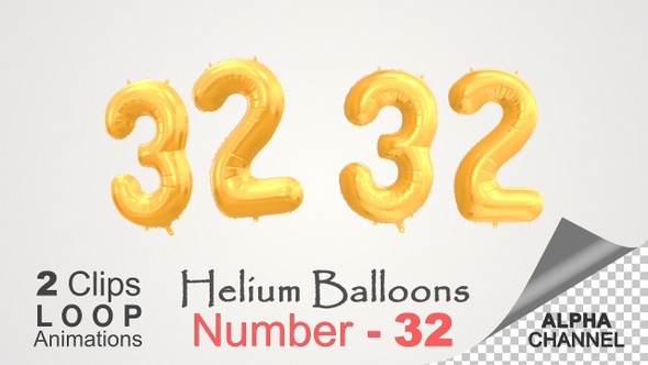 Celebration Helium Balloons With Number – 32