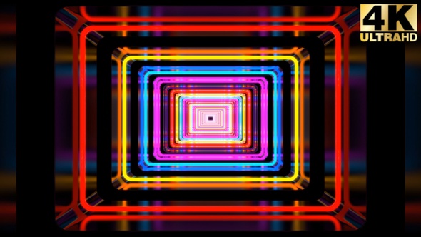 Abstract Colorful Flying In Futuristic Tunnel Loop