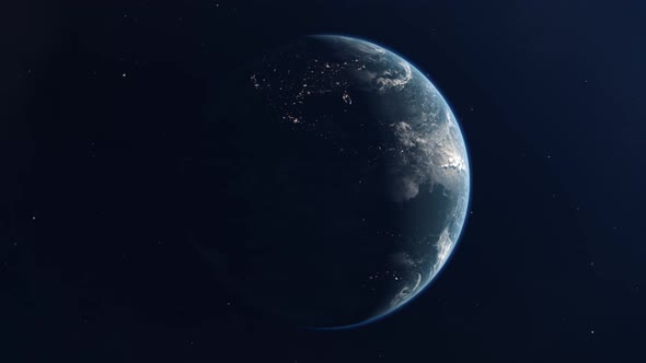 Realistic Earth Loop With City Night Lights - 25% Illumination