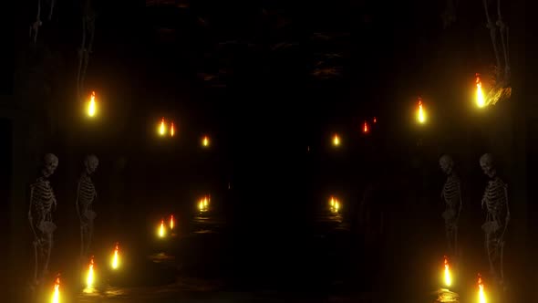 Dark Night In Cave Horror Skeleton 01 HD alt
