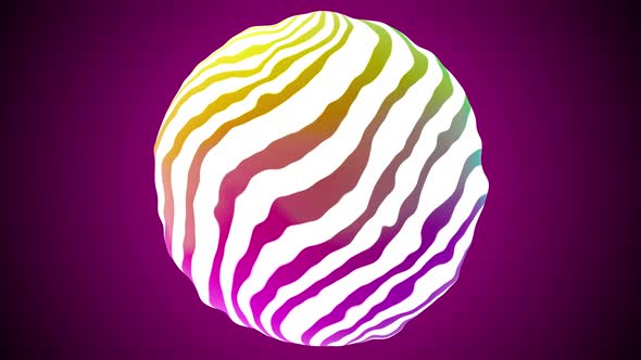 Colorful sphere stripy line animation. A 113