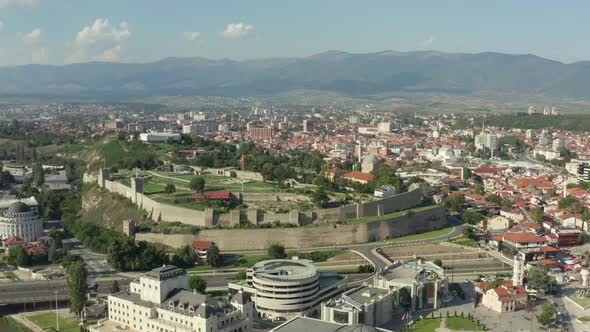 Aerial View Skopje Macedonia alt