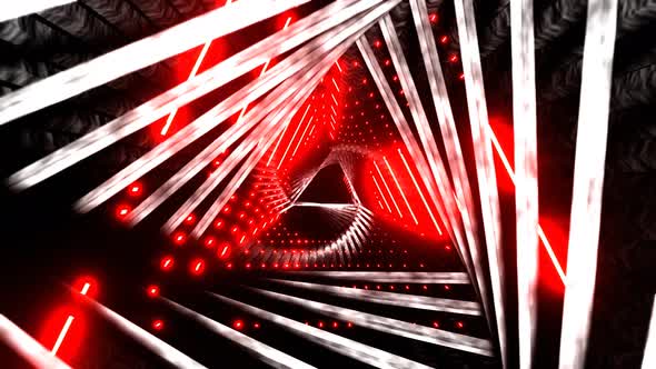 4K Looped 3D animation, seamless abstract red glowing neon lamps. Futuristic background alt