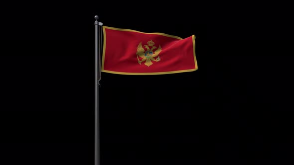 Montenegro Flag With Alpha 4K alt