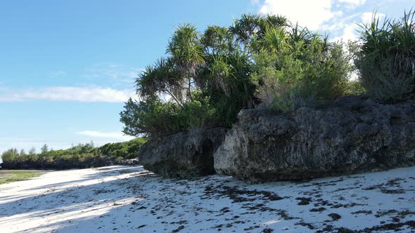 Empty Beach on Zanzibar Island Tanzania Slow Motion alt