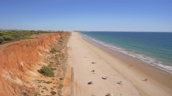 Aerial Video of the Beautiful Portuguese Southern Beaches of Falesia