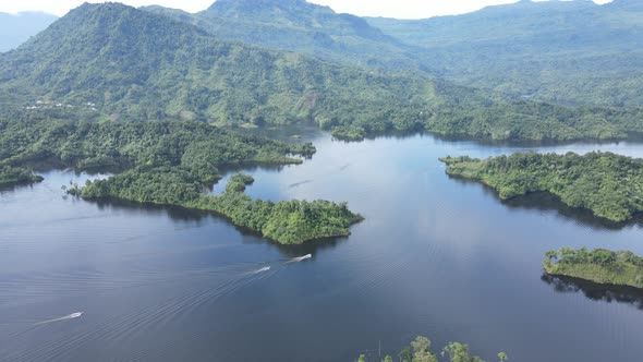 Aerial view of New Zealand Fjords alt