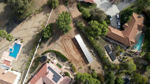 Aerial Top View of Big Villas with Pool in The East Canyon Area of Escondido California alt