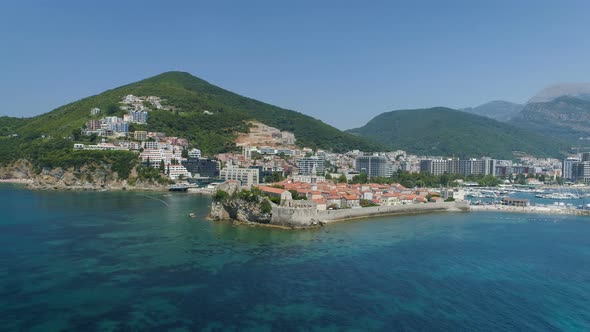 Aerial View of Old Budva in Montenegro