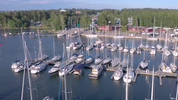 Different Kinds of Sailing Boats and Yachts in Lauttasaari Island in Helsinki alt