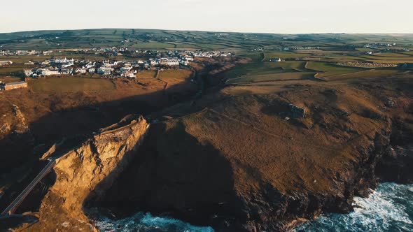 A view of the stunning bridge and picturesque scenery Aerial view.