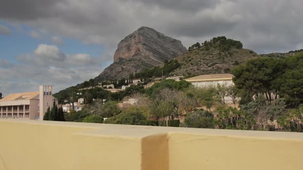 Mountain Time-Lapse on cloudy day with dolly motion - Fast camera motion