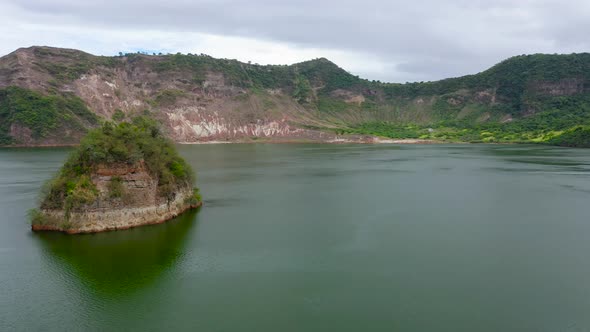Lake Crater at Taal Volcano. Philippines alt