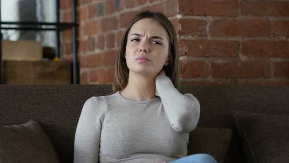 Neck Pain, Tired Female Designer with Neckache alt
