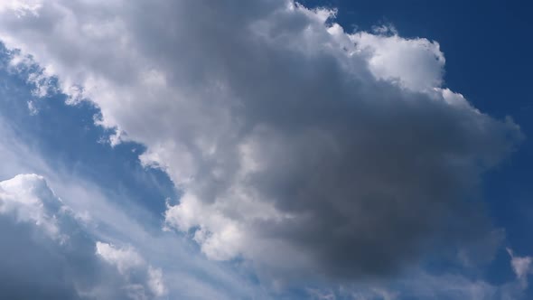 Timelapse summer clouds on blue sky