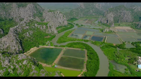Aerial View of Khao Daeng View Point the Red Mountain in Sam Roi Yot National Park in Prachuap Khiri alt