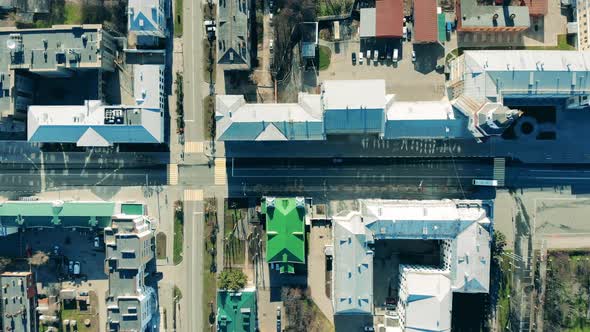 City Junction with Lack of Traffic in a Top View alt