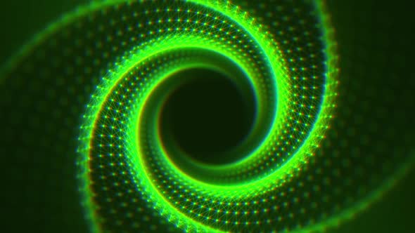 VJ Fractal Green Light Tunnel with CA