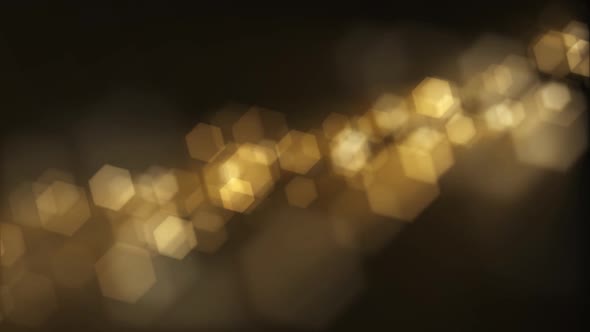 Golden Hexagonal Bokeh Light Particles Background alt