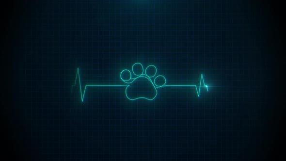Medical Pulse Heart Beat Cat Style on Monitor