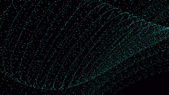 cyan color particle wave background animation. Vd 1076
