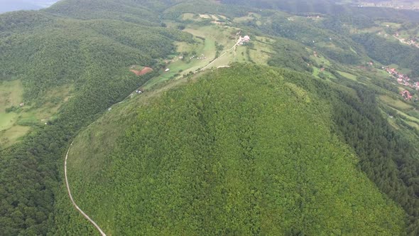 Aerial view of  mysterious Bosnian pyramids alt