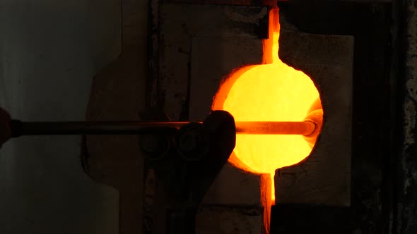 Glassworks glass manufacturing process - glass in the furnace alt