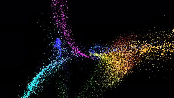 Color Splash Paint Explosion Powder Dust Bang Blast Isolated on Black alt