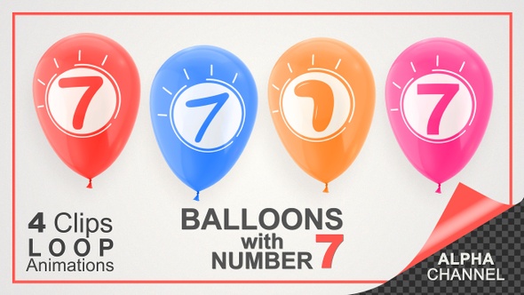 Balloons With Number 7 / Happy Seven Years Old
