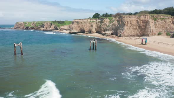  Aerial Beach at the Ocean Cliffs at Californian Coastline. Beautiful Nature alt