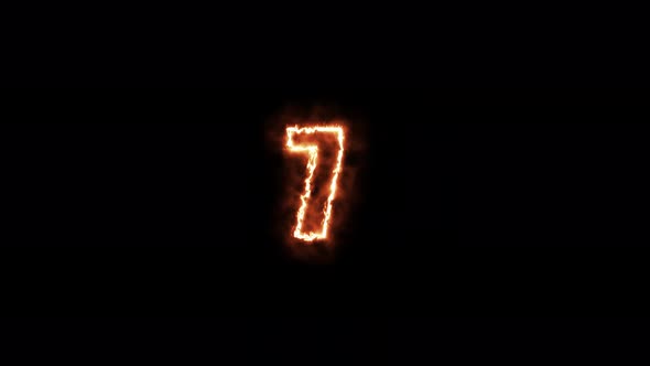 neon countdown animation. Neon bright glowing countdown timer from 10 to 0 seconds.