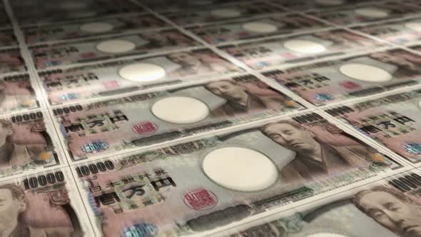 Japanese Yen money sheet printing seamless loop alt