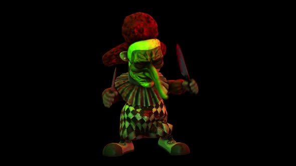 Crazy dance scary clown with alpha alt