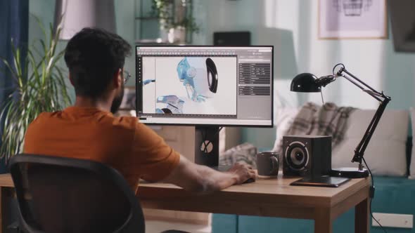 Male Developer Creating 3D Model alt