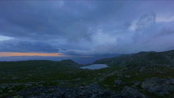 Cloudy Storm in Mountains