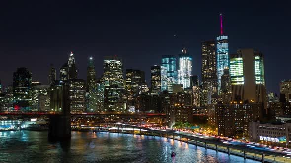 Lower Manhattan New York City at Night alt