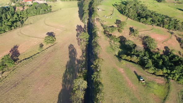 Farming landscape at countryside rural scenery. alt