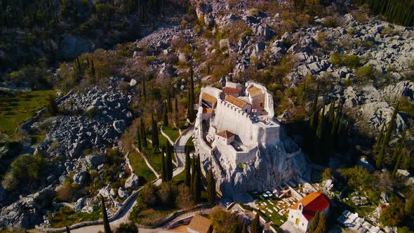 Falcon Fortress is also known as Sokol Fortress or Sokol Grad aerial drone shot. An essential defens alt