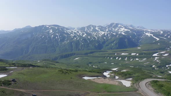 Beautiful Mountain Landscape of Vilyuchinsky Pass at Sunny Day