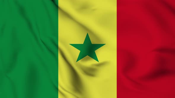 Senegal flag seamless closeup waving animation
