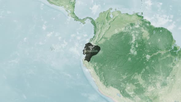 4K Globe Map of Ecuador with a Label