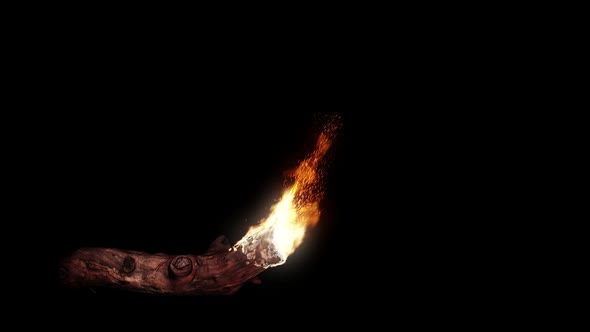 Camp Fire  Animation On Black Background    Pieces Of Wood Burning   Camping Setting Fire