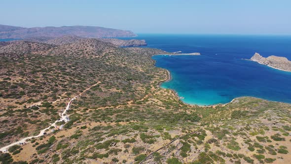 Aerial View of Kalydon Island, Crete, Greece