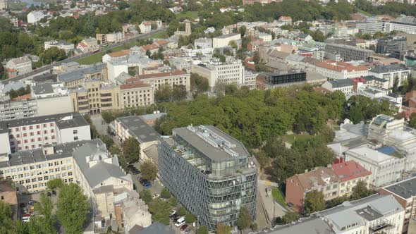 City Buildings From Above. Kaunas, Lithuania alt